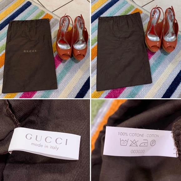 GUCCI Coral Vitello Vernice Soft Starfish Patent Leather Platform Wedges 258355 - Picture 14 of 16